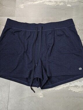Gap Fit "Brushed Tech Jersey" Athletic Shorts. High Rise. Blue / black. XL, 4".